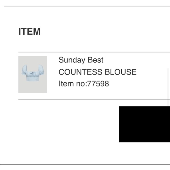 Aritzia Sunday Best Countess Blouse Medium Blue Glimmer Top Shirt puff blouse - Picture 9 of 12